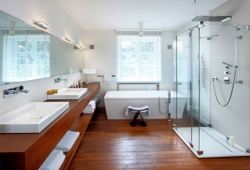 Modern bathroom with walk-in shower